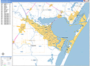 Corpus Christi  Wall Map Basic Style
